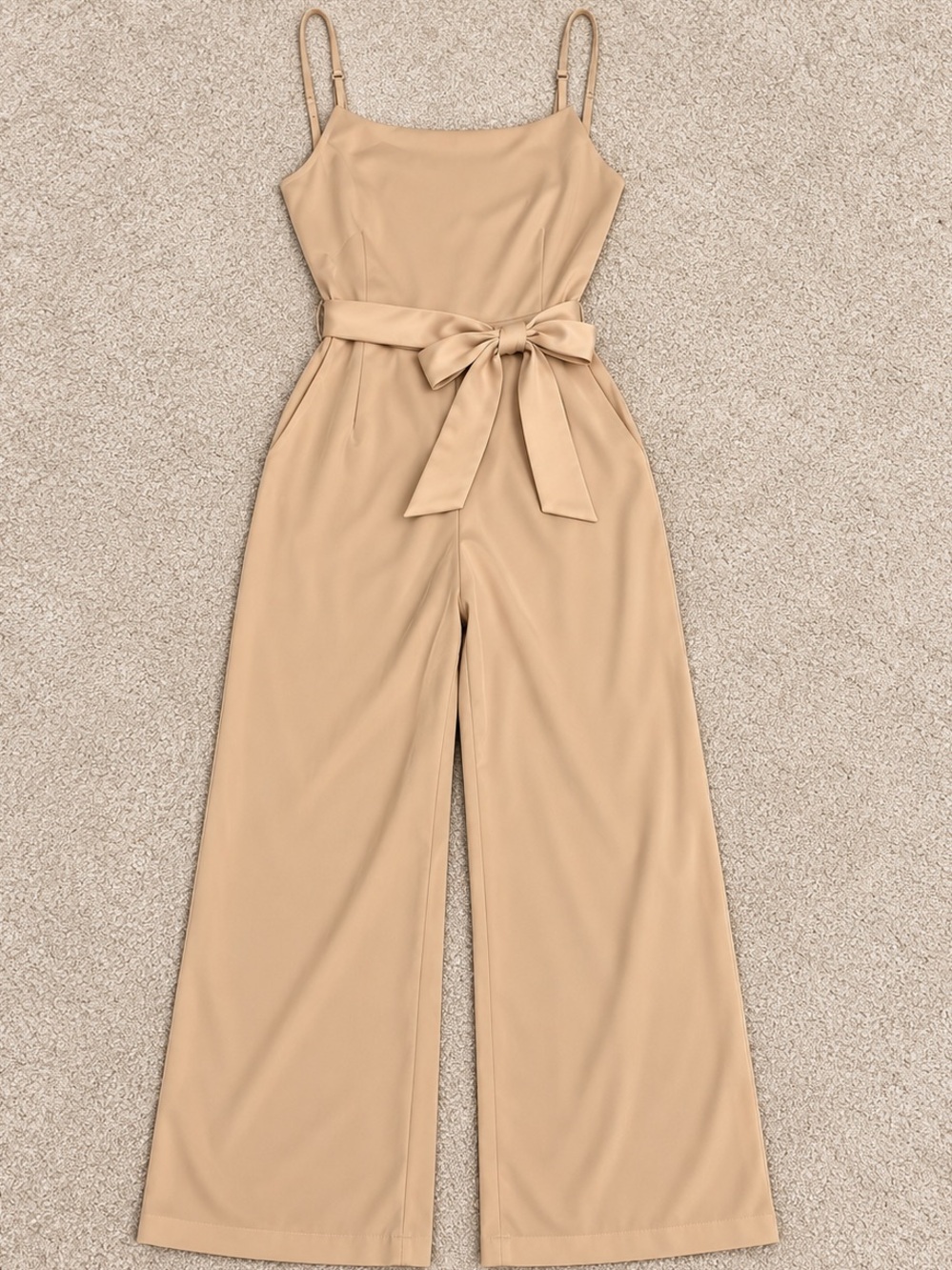 Altar’d State Tan Belted Wide Leg Jumpsuit Size XS